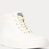 Cremefarbene Ralph Lauren Bryn High-Top-Sneakers für Damen