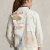 Cremefarbene Ralph Lauren Denim Graphic Painter-Jacken für Herren