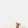 Cremefarbene Ralph Lauren Dixie Flache Schuhe aus Shearling mit Lederbesatz für Damen