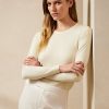 Cremefarbene Ralph Lauren Kaschmirpullover mit Rundhalsausschnitt für Damen