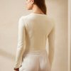 Cremefarbene Ralph Lauren Kaschmirpullover mit Rundhalsausschnitt für Damen