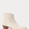 Cremefarbene Ralph Lauren Lucille Stiefel aus Kalbsleder und Wildleder für Damen