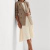 Cremefarbene Ralph Lauren Strickröcke aus Leinen und Baumwolle für Damen
