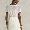 Cremefarbene Ralph Lauren Tunika-Pullover aus Merinowolle mit offenem Stich für Damen