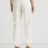 Cremefarbene, schmal zulaufende Hose aus Stretch-Cady für Damen von Ralph Lauren