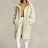 Cremefarbene, wendbare Oversize-Lammfellmäntel von Ralph Lauren für Damen