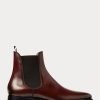 Dunkelbraune Chelsea-Stiefel aus Kalbsleder von Ralph Lauren für Herren
