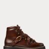 Dunkelbraune handgebrannte Damenstiefel von Ralph Lauren Dimicia Welington