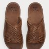 Dunkelbraune Herren-Hausschuhe aus geflochtenem Leder von Ralph Lauren