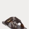 Dunkelbraune Herren-Hausschuhe „Welington“ aus Kalbsleder von Ralph Lauren