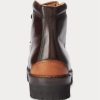 Dunkelbraune Herrenstiefel „Fidel“ aus brüniertem Kalbsleder von Ralph Lauren