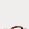 Dunkelbraune Ralph Lauren Leder-Flip-Flops für Herren