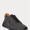 Dunkelgraue Ralph Lauren Ethan Wollflanell-Sneaker für Herren