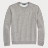 Dunkelgraue Ralph Lauren Fleece-Pullover mit Rundhalsausschnitt für Damen