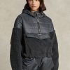 Dunkelgraue Ralph Lauren High-Pile & Ripstop Hybrid Pulloverjacken für Damen