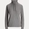 Dunkelgraue Ralph Lauren Trichterhals-Jersey-Pullover-Sweatshirts für Damen