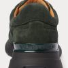 Dunkelgrüne Herren-Sneakers „Ethan“ von Ralph Lauren aus Kalbswildleder