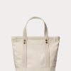 Ecru Multi Damen Ralph Lauren Canvas Kleine New Orleans Polo Bear Tragetaschen