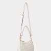 French Navy Dot/Creme Damen Ralph Lauren Polka-Dot Leder Mittelgroße Handtasche