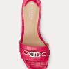 Fuchsia Ralph Lauren Roxanne Sandalen aus geprägtem Leder für Damen