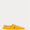 Gelb / Blaue Ralph Lauren Essence 100 Canvas Cap-Toe Sneakers für Herren
