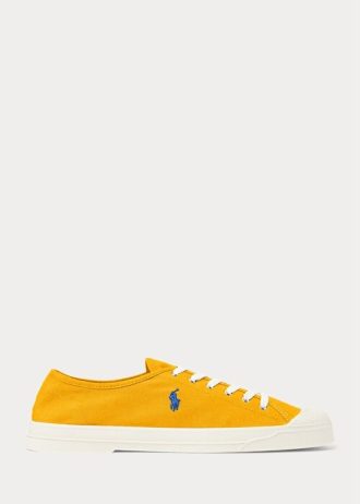 Gelb / Blaue Ralph Lauren Essence 100 Canvas Cap-Toe Sneakers für Herren