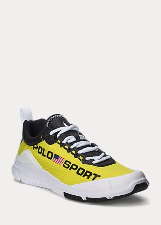 Gelb / Schwarz Damen Ralph Lauren Polo Sport Tech Racer Sneakers