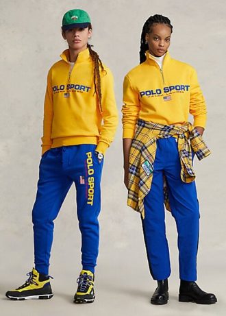 Gelbe Fleece-Sweatshirts für Damen von Ralph Lauren Polo Sport