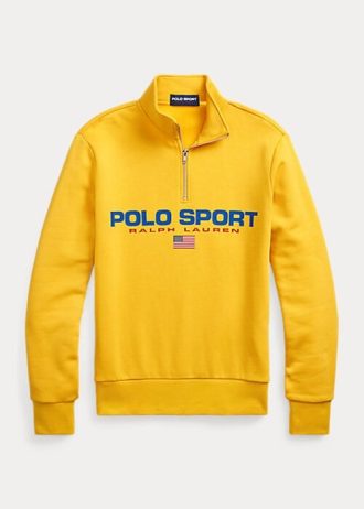 Gelbe Fleece-Sweatshirts für Damen von Ralph Lauren Polo Sport