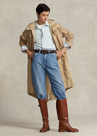 Gelbe lange Feldjacken mit Kapuze von Ralph Lauren für Damen