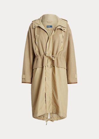 Gelbe lange Feldjacken mit Kapuze von Ralph Lauren für Damen