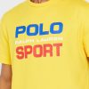 Gelbe Poloshirts mit Rundhalsausschnitt und Logo für Herren von Ralph Lauren