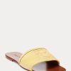 Gelbe Ralph Lauren Andela Sandalen aus Kalbswildleder für Damen