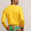 Gelbe Ralph Lauren Baumwollpullover mit Rundhalsausschnitt für Herren