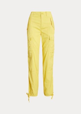 Gelbe Ralph Lauren Cargo-Knöchelhose aus federleichtem Twill für Damen