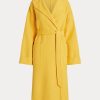 Gelbe Ralph Lauren Doubleface-Wickelmäntel aus Wollmischung für Damen