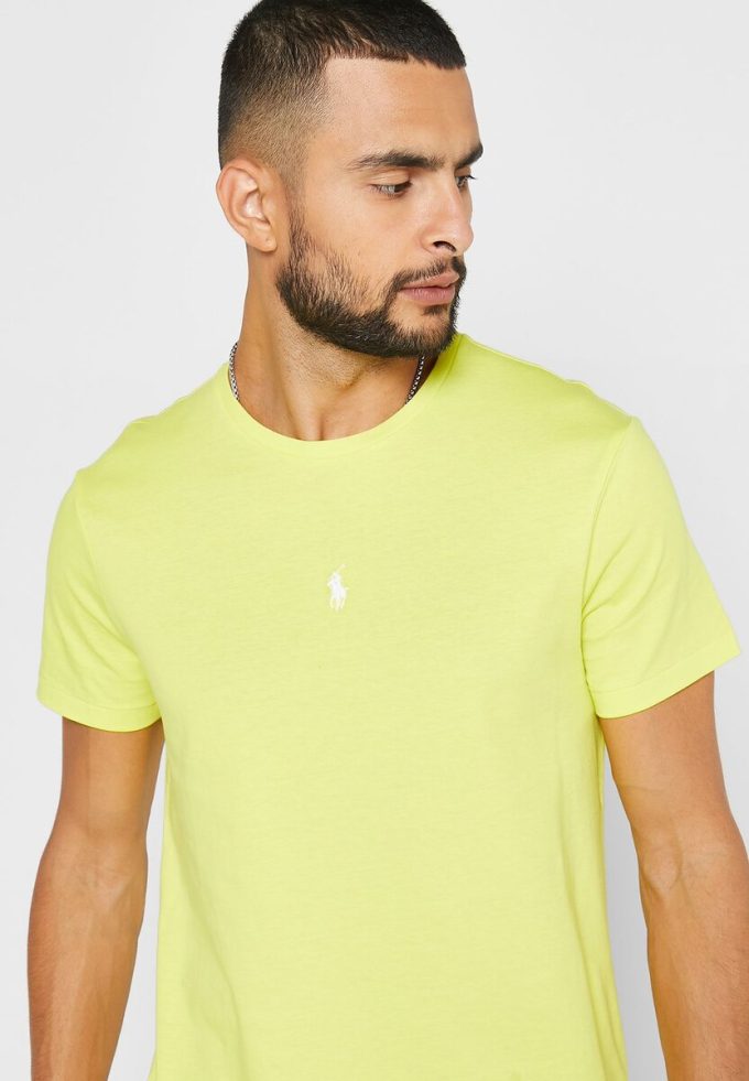 Gelbe Ralph Lauren Essential T-Shirts mit Rundhalsausschnitt für Herren