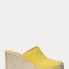 Gelbe Ralph Lauren Pennie Wildleder-Espadrilles für Damen