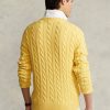 Gelbe Ralph Lauren Pullover aus Baumwolle mit Zopfmuster für Herren