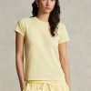 Gelbe Ralph Lauren T-Shirts aus Bio-Baumwolle mit Rundhalsausschnitt für Damen