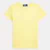 Gelbe Ralph Lauren T-Shirts aus Bio-Baumwolle mit Rundhalsausschnitt für Damen