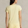 Gelbe Ralph Lauren T-Shirts aus Bio-Baumwolle mit Rundhalsausschnitt für Damen