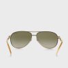 Goldene Ralph Lauren 0RA4004 Pilotensonnenbrille für Damen