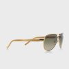 Goldene Ralph Lauren 0RA4004 Pilotensonnenbrille für Damen
