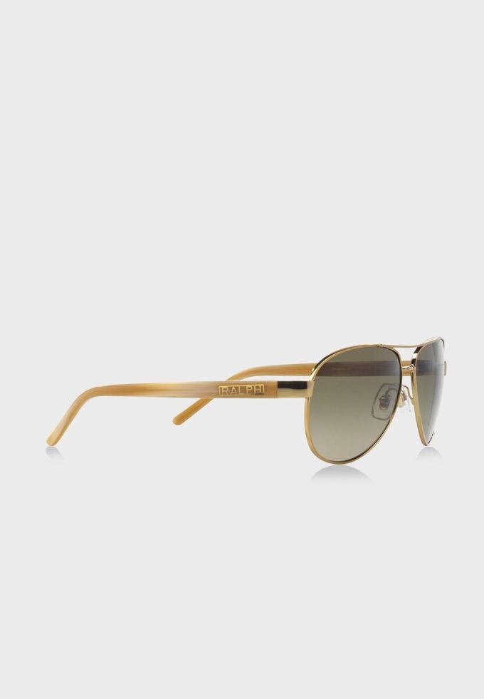 Goldene Ralph Lauren 0RA4004 Pilotensonnenbrille für Damen