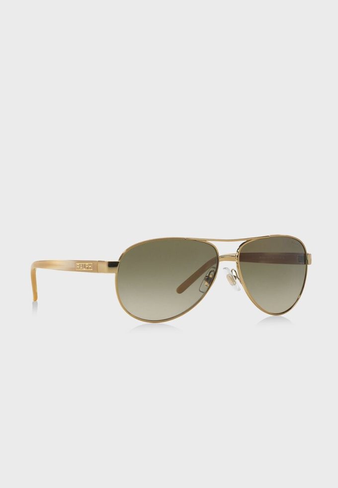 Goldene Ralph Lauren 0RA4004 Pilotensonnenbrille für Damen