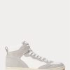 Grau / Weiß Herren Ralph Lauren Court High-Top Sneakers aus Leder und Wildleder Grau / Weiß Herren Ralph Lauren Court High-Top Sneakers aus Leder und Wildleder