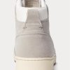 Grau / Weiß Herren Ralph Lauren Court High-Top Sneakers aus Leder und Wildleder Grau / Weiß Herren Ralph Lauren Court High-Top Sneakers aus Leder und Wildleder