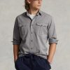 Graue Chino-Arbeitshemden im Classic Fit von Ralph Lauren für Herren