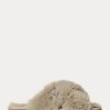 Graue Damenschuhe von Ralph Lauren Sydni aus Kunstpelz